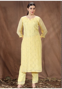 Yellow  Chicken Designer Kurti